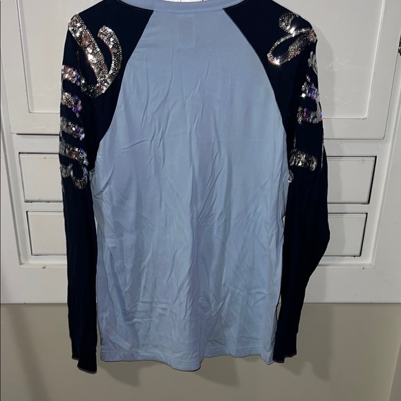 PINK Victoria's Secret Light Blue Kids Shirt with Sequin Accents - Picture 2 of 4